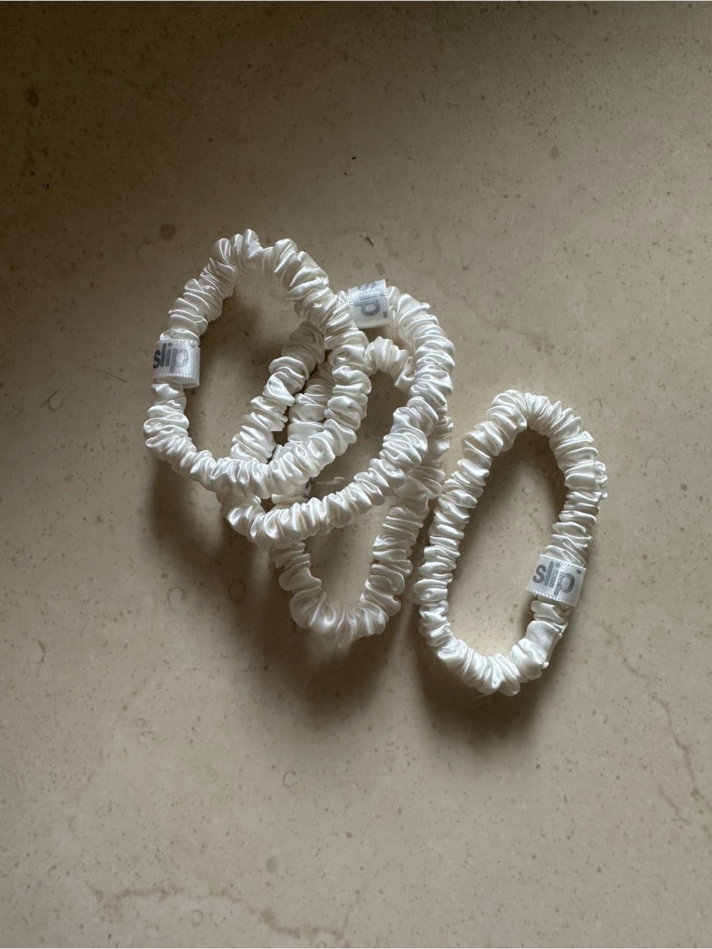 Set of 4 silk SLIP SCRUNCHIES SET